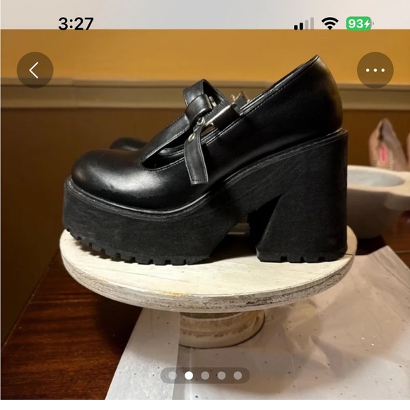 Hot Topics Mary Jane Platform Chunky Heel Round Toe Dark Academia Goth 8-8.5 Sz - Picture 6 of 10